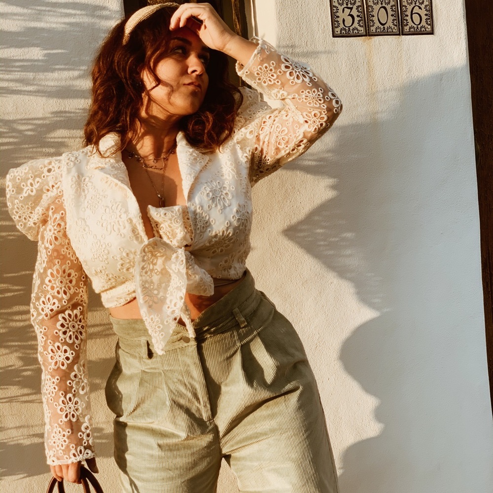 Lovers + Friends eyelets top